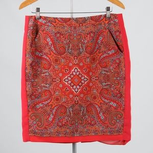 I.N.C – Orange Paisley Pencil Skirt